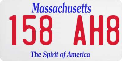 MA license plate 158AH8