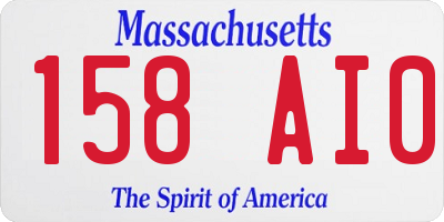 MA license plate 158AI0