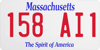 MA license plate 158AI1