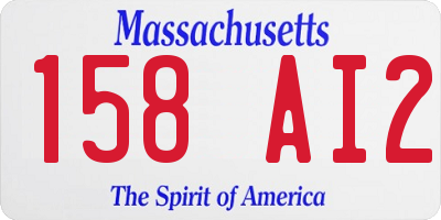 MA license plate 158AI2