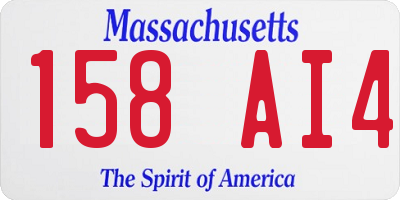 MA license plate 158AI4