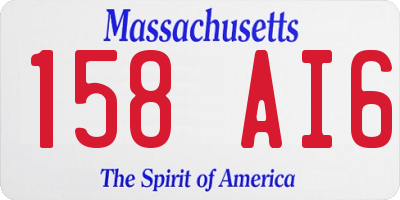 MA license plate 158AI6