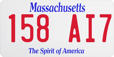 MA license plate 158AI7