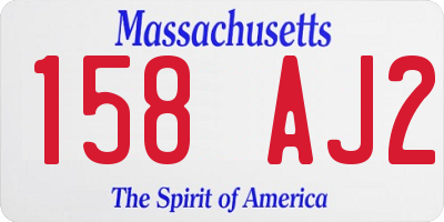 MA license plate 158AJ2
