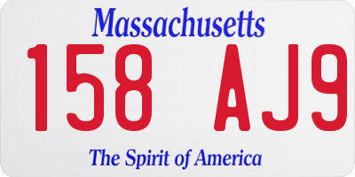 MA license plate 158AJ9