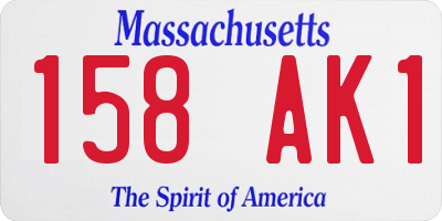 MA license plate 158AK1
