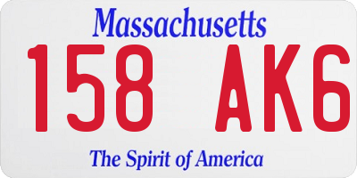 MA license plate 158AK6