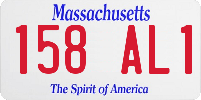 MA license plate 158AL1