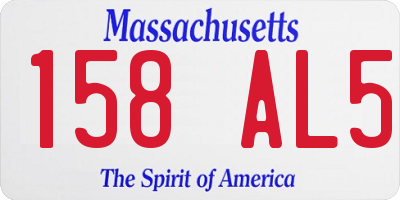 MA license plate 158AL5