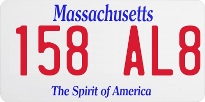 MA license plate 158AL8
