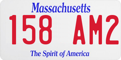MA license plate 158AM2