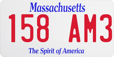 MA license plate 158AM3