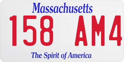 MA license plate 158AM4