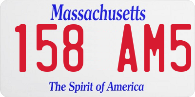 MA license plate 158AM5