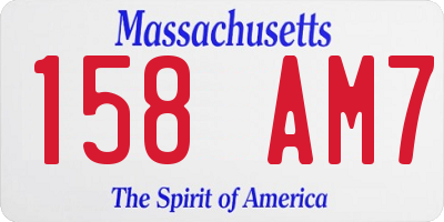 MA license plate 158AM7