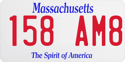 MA license plate 158AM8