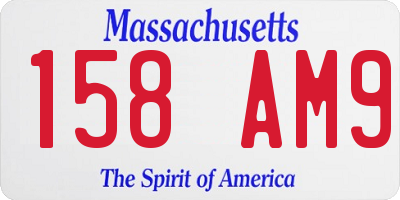 MA license plate 158AM9