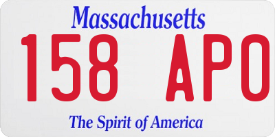 MA license plate 158AP0