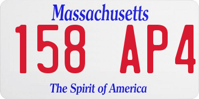 MA license plate 158AP4