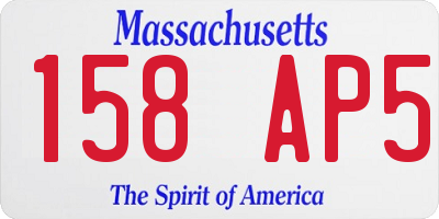 MA license plate 158AP5