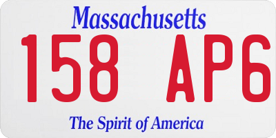 MA license plate 158AP6