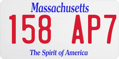 MA license plate 158AP7