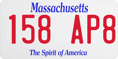 MA license plate 158AP8
