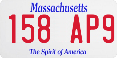 MA license plate 158AP9