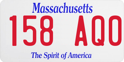 MA license plate 158AQ0