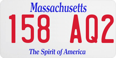 MA license plate 158AQ2