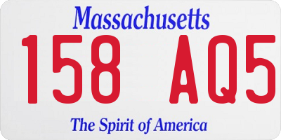 MA license plate 158AQ5