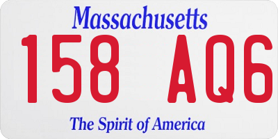 MA license plate 158AQ6