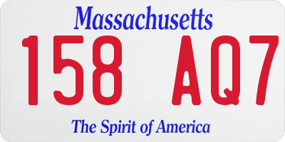 MA license plate 158AQ7