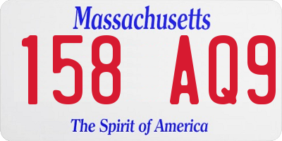 MA license plate 158AQ9
