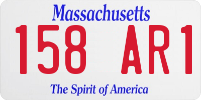 MA license plate 158AR1