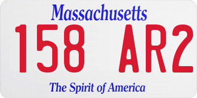 MA license plate 158AR2