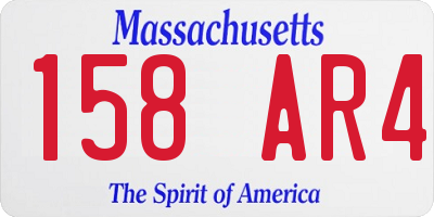 MA license plate 158AR4