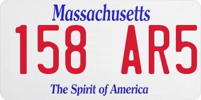 MA license plate 158AR5