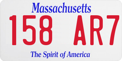 MA license plate 158AR7