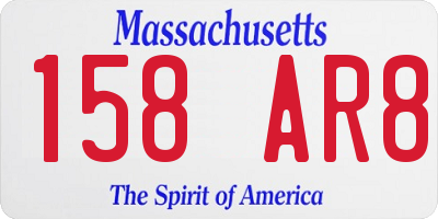 MA license plate 158AR8