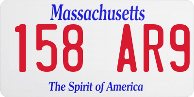 MA license plate 158AR9