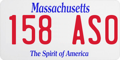 MA license plate 158AS0