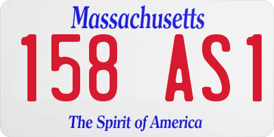 MA license plate 158AS1