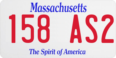 MA license plate 158AS2