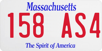MA license plate 158AS4