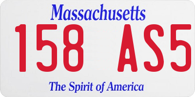 MA license plate 158AS5