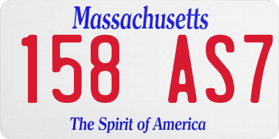 MA license plate 158AS7