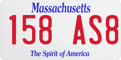 MA license plate 158AS8