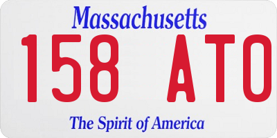 MA license plate 158AT0