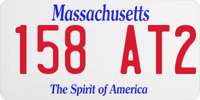 MA license plate 158AT2